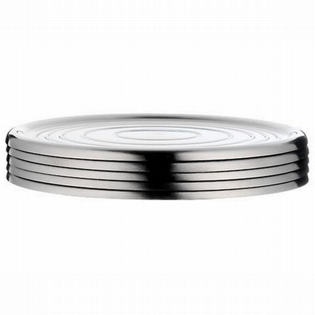 UNTERSETZERSET Metall, Kunststoff Klar, Edelstahlfarben 9,5 cm  - Klar/Edelstahlfarben, Basics, Kunststoff/Metall (9,5cm) - WMF