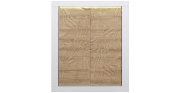 HIGHBOARD  in 121/145/45 cm  - Eichefarben/Weiß, Design, Holzwerkstoff (121/145/45cm) - Carryhome