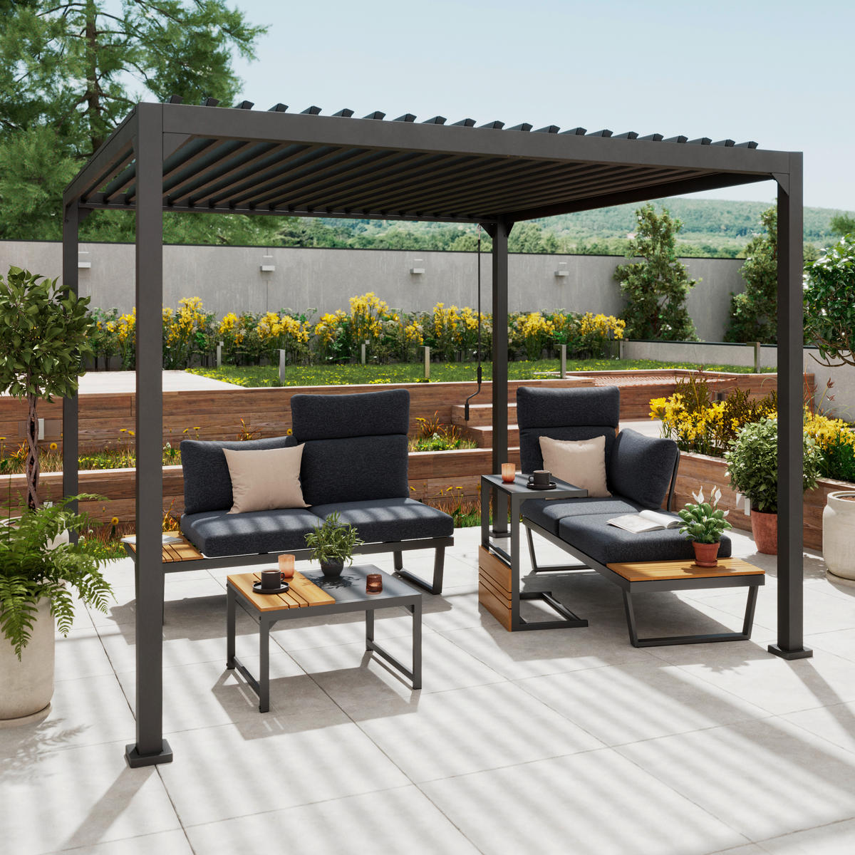 PAVILLON 300/227/300 cm   - Anthrazit, MODERN, Metall (300/227/300cm) - Ambia Garden