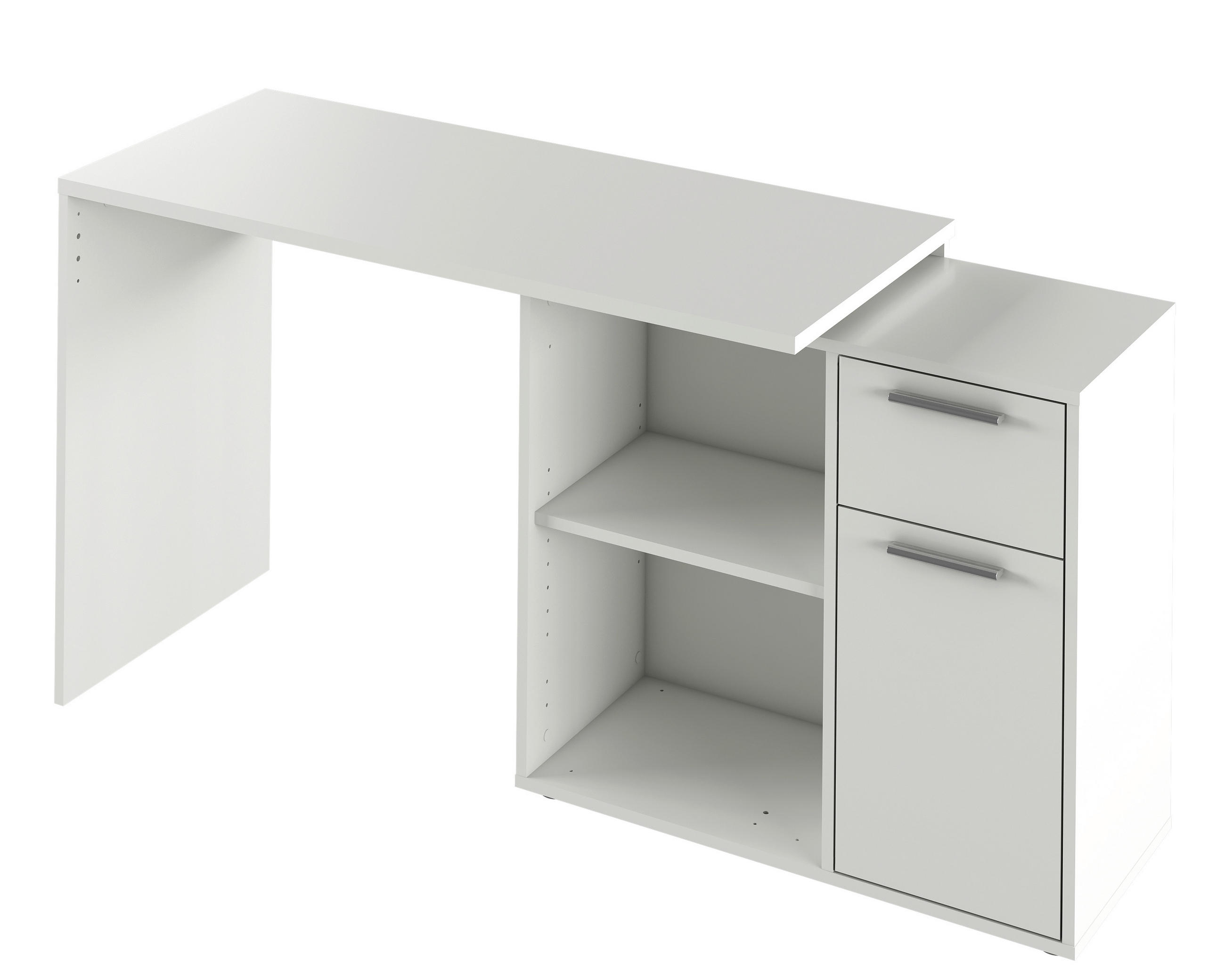 PÍSACÍ STÔL, biela, 117/75/83 cm - biela/farba duba, Design, kompozitné drevo (117/75/83cm) - Xora
