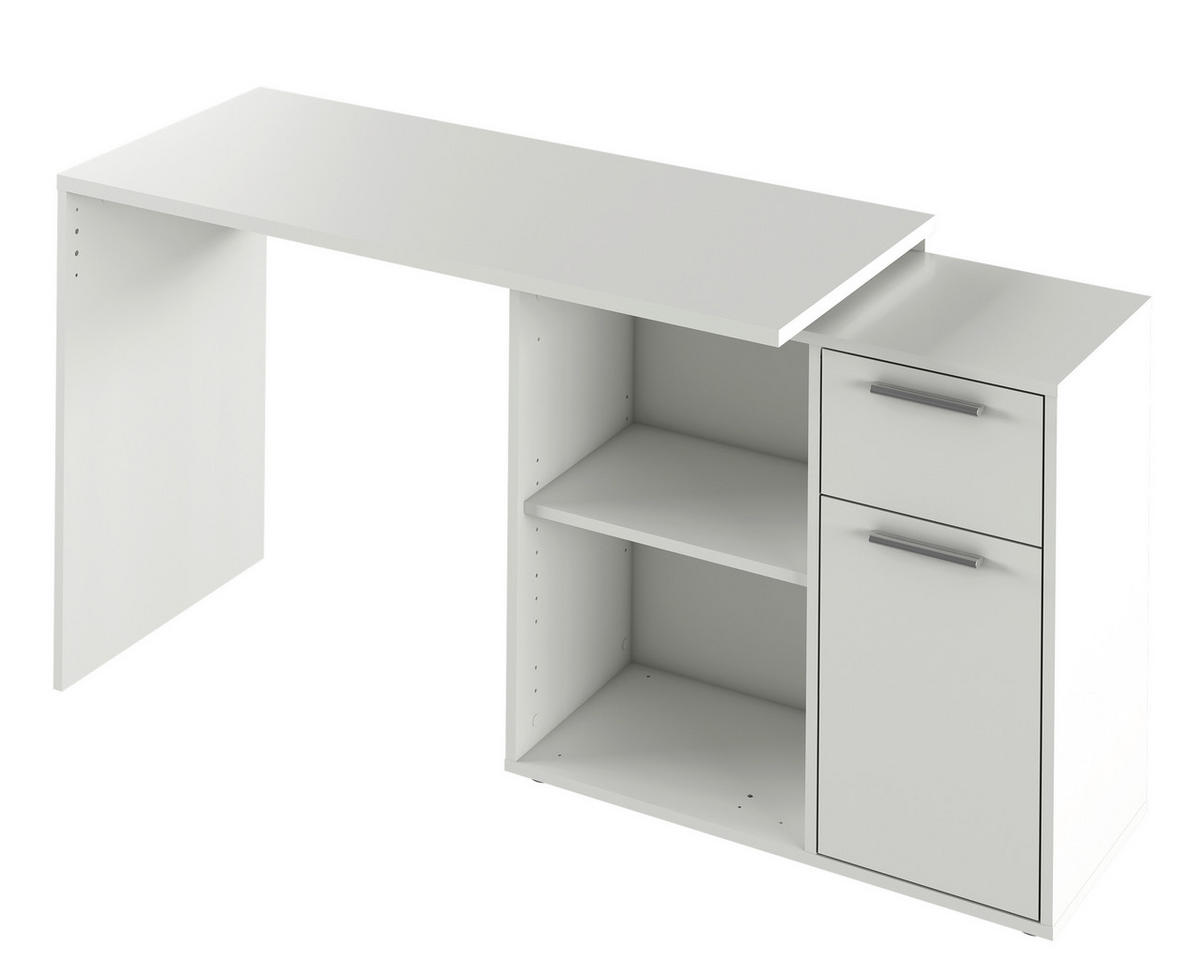 PÍSACÍ STÔL, biela, 117/75/83 cm - biela/farba duba, Design, kompozitné drevo (117/75/83cm) - Xora