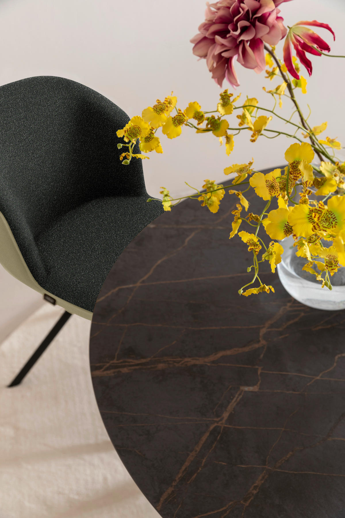 ARMLEHNSTUHL  in Webstoff, Mikrofaser  - Anthrazit/Olivgrün, Design, Textil/Metall (56/85/65cm) - Schöner Wohnen