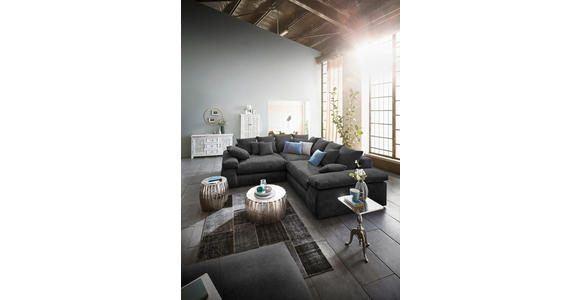 ECKSOFA in Webstoff Schwarz  - Schwarz, Design, Kunststoff/Textil (284/284cm) - Carryhome