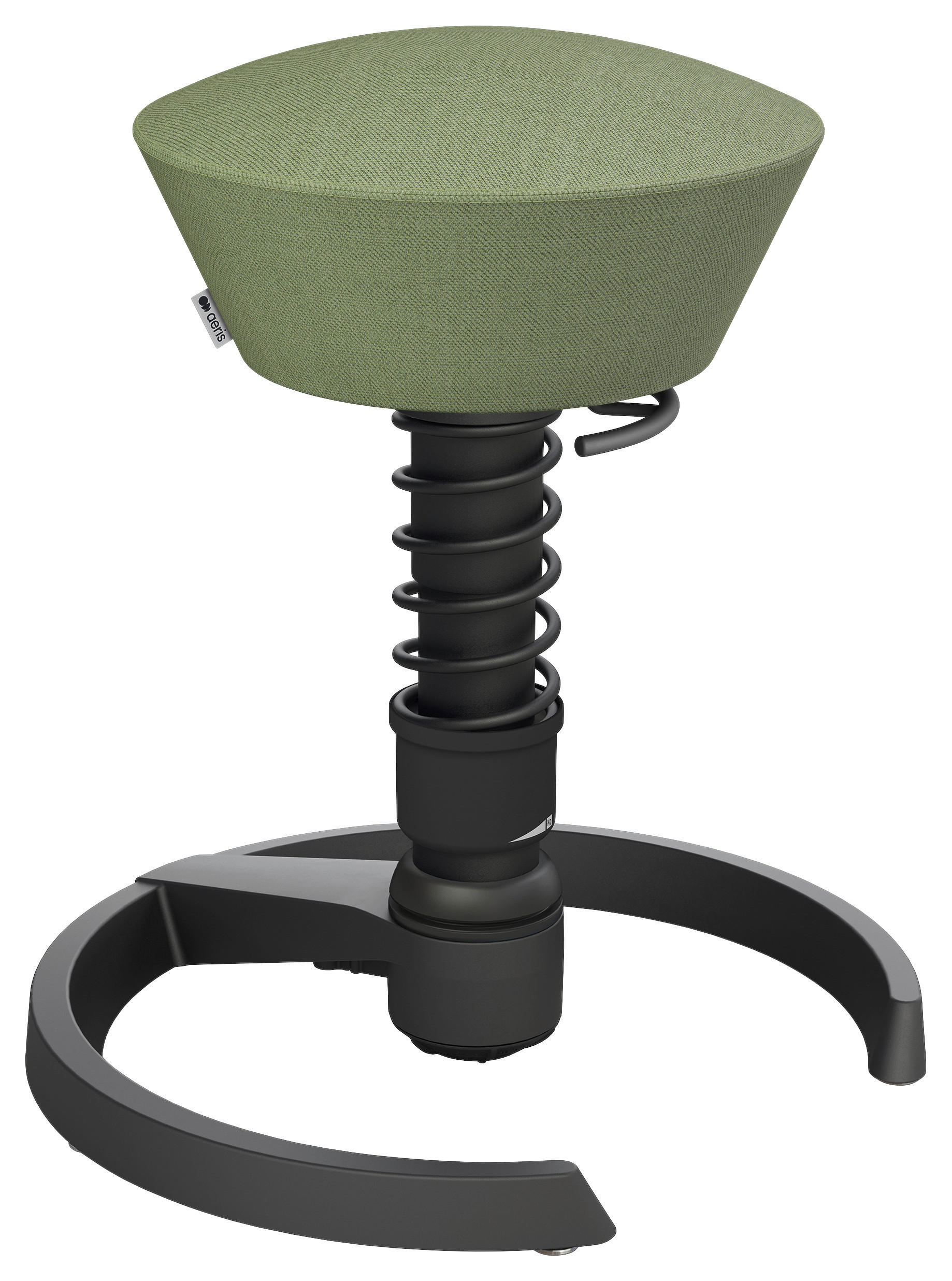 BÜROHOCKER Wollmischung mel. Schwarz, Pastellgrün  - Pastellgrün/Schwarz, Basics, Textil/Metall (55/45,66/55cm) - Aeris