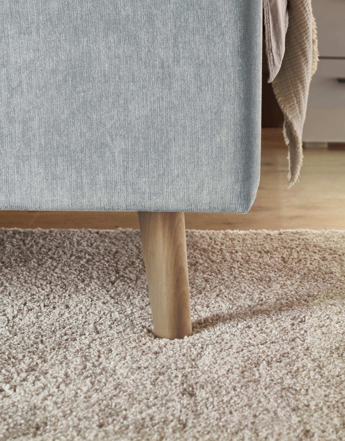 POLSTERBETT 140/200 cm,  in Hellblau,  - Eichefarben/Hellblau, KONVENTIONELL, Holz/Textil (140/200cm) - SetOne by Musterring