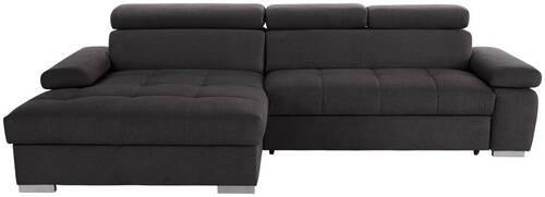 HÖRNSOFFA i velour grafitfärgad  - grafitfärgad/silver, Design, trä/textil (183/292cm) - Livetastic