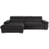 ECKSOFA in Velours Graphitfarben  - Silberfarben/Graphitfarben, Design, Holz/Textil (183/292cm) - Livetastic