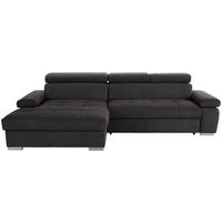 ECKSOFA in Velours Graphitfarben  - Silberfarben/Graphitfarben, Design, Holz/Textil (183/292cm) - Livetastic