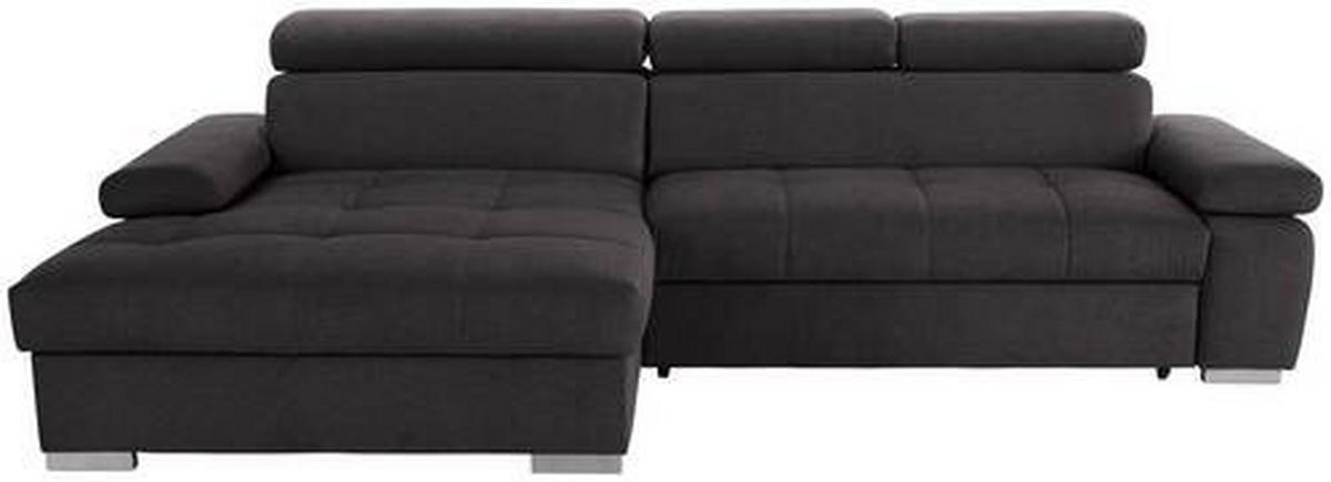 ECKSOFA in Velours Graphitfarben  - Silberfarben/Graphitfarben, Design, Holz/Textil (183/292cm) - Livetastic