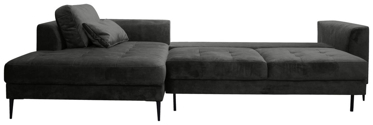 ECKSCHLAFSOFA in Mikrofaser Anthrazit  - Anthrazit/Schwarz, Modern, Textil (280/168cm) - Trendmanufaktur