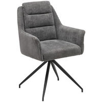 ARMLEHNSTUHL  in Eisen Samt, Webstoff  - Schwarz/Grau, MODERN, Holz/Textil (61/93/61cm) - Livetastic