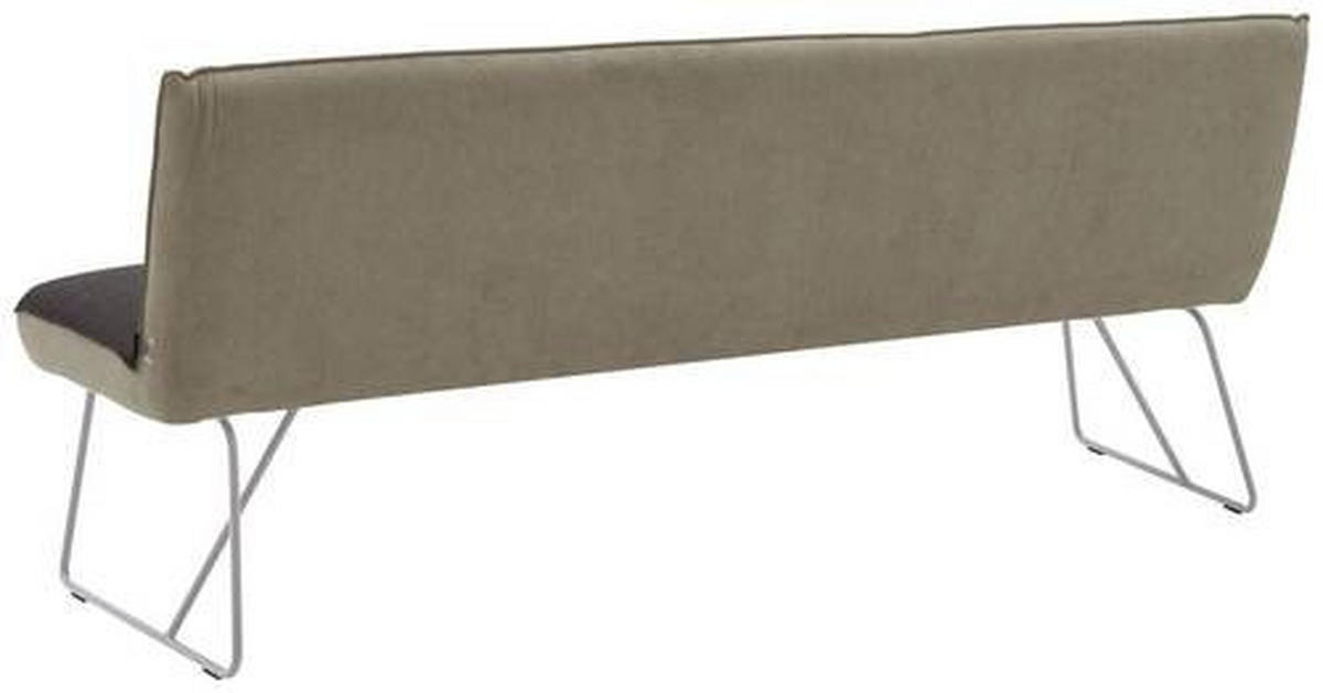 SITZBANK in Metall, Textil Anthrazit, Edelstahlfarben, Greige  - Edelstahlfarben/Greige, Design, Textil/Metall (208/89/68cm) - Dieter Knoll