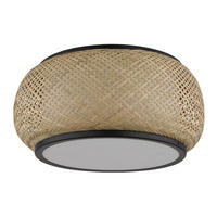 STROPNÍ LED SVÍTIDLO, 38/19,2 cm  - bílá/černá, Design, kov/dřevo (38/19,2cm) - Globo