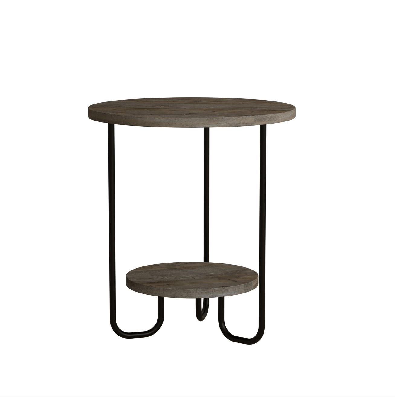 BEISTELLTISCH 40/40/45 cm Dunkelbraun rund  - Dunkelbraun/Schwarz, Design, Holzwerkstoff/Metall (40/40/45cm) - Livetastic