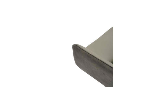 ARMLEHNSTUHL  inklusive Armlehnen, Sitzfläche 180° drehbar, automatische Rückholfunktion Mikrofaser Echtleder  - Anthrazit/Schwarz, Design, Leder/Textil (58/89/67cm) - Xora