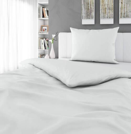 BETTWÄSCHESET Satin 160/210 cm  65 cm/100 cm  - Weiss, Basics, Textil (160/210cm) - Novel