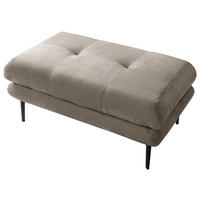 HOCKER Velours Grau  - Schwarz/Grau, Design, Textil/Metall (80/48/80cm) - MID.YOU