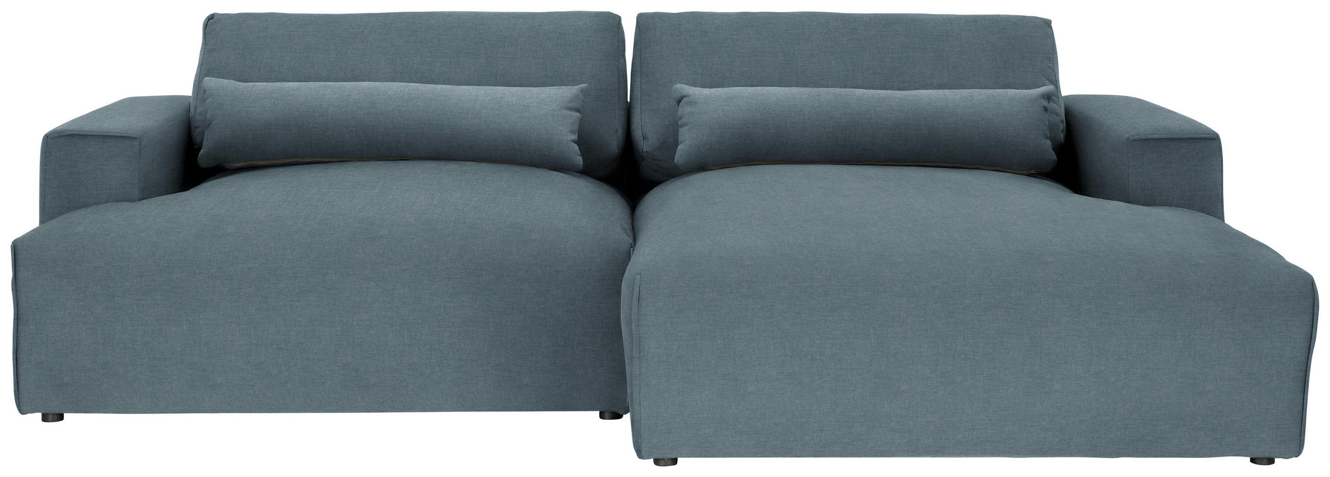 ECKSOFA Struktur Blaugrau  - Blaugrau/Schwarz, Design, Kunststoff/Textil (267/187cm) - Stylife