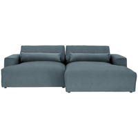 ECKSOFA Struktur Blaugrau  - Blaugrau/Schwarz, Design, Kunststoff/Textil (267/187cm) - Stylife