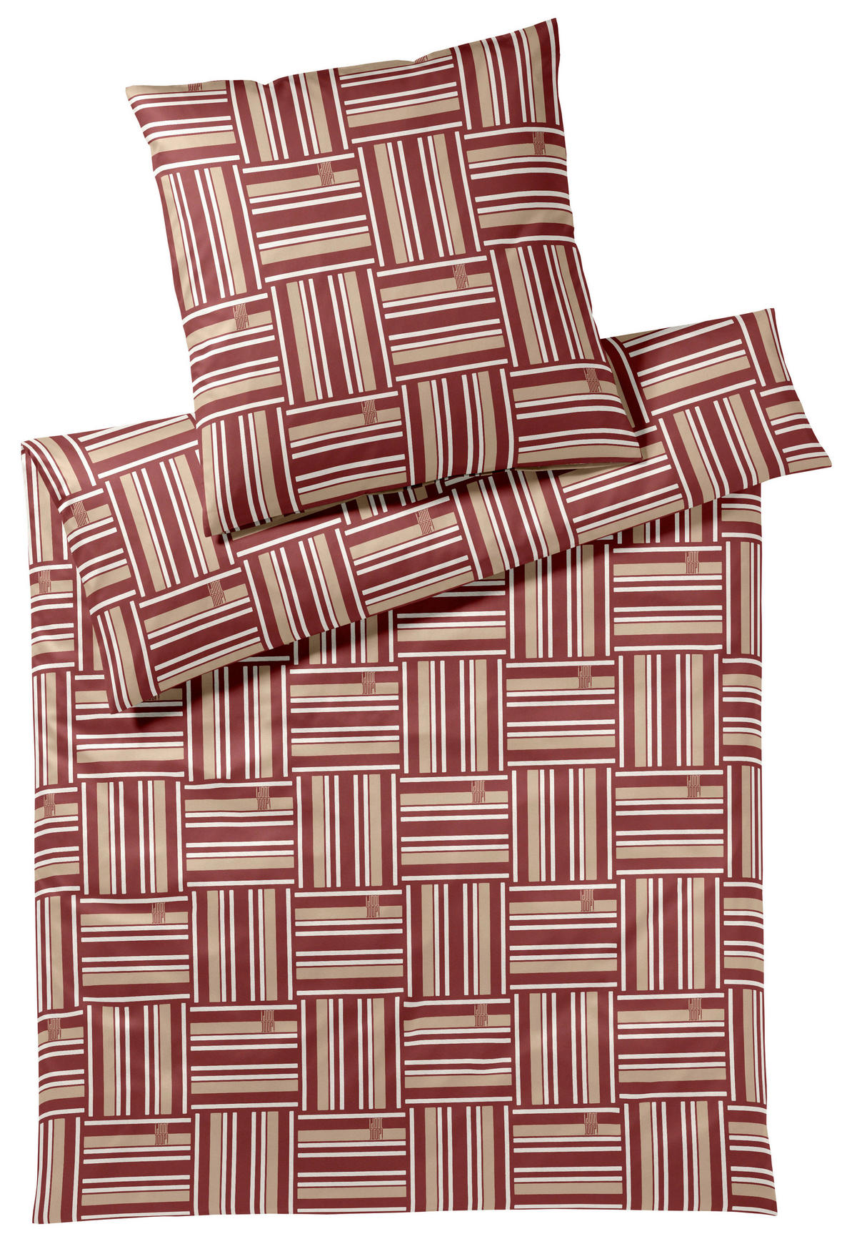 WENDEBETTWÄSCHE Makosatin 140/200 cm  - Rot, Design, Textil (140/200cm) - Joop!