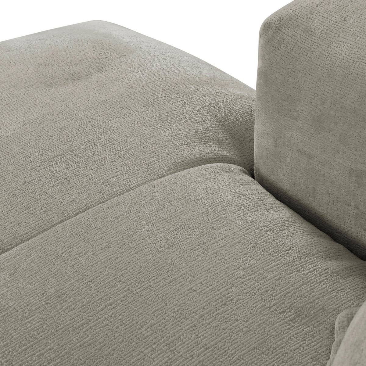 ECKSOFA Hellgrau Chenille  - Hellgrau/Schwarz, Design, Kunststoff/Textil (175/280cm) - Landscape