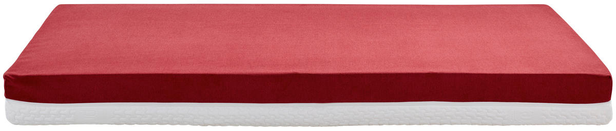 Taschenfederkernmatratze 90/200 cm, Höhe ca.: 17,5 cm, H2 = mittel, 7-Zonen - Rot/Weiß, Textil (90/200cm) - Primatex