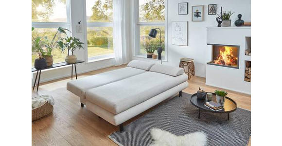 SCHLAFSOFA  mit Cord Naturfarben  - Schwarz/Naturfarben, KONVENTIONELL, Kunststoff/Textil (196/77/92cm) - Carryhome