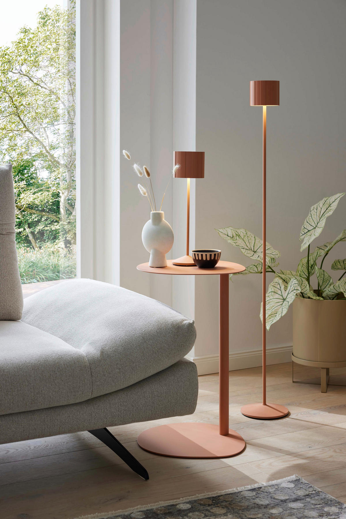 AKKU-STEHLEUCHTE Marisa 19/125 cm  - Aprikose, MODERN, Metall (19/125cm) - Musterring
