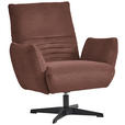 SESSEL in Chenille Rotbraun  - Rotbraun/Schwarz, Design, Textil/Metall (60/94/86cm) - Dieter Knoll