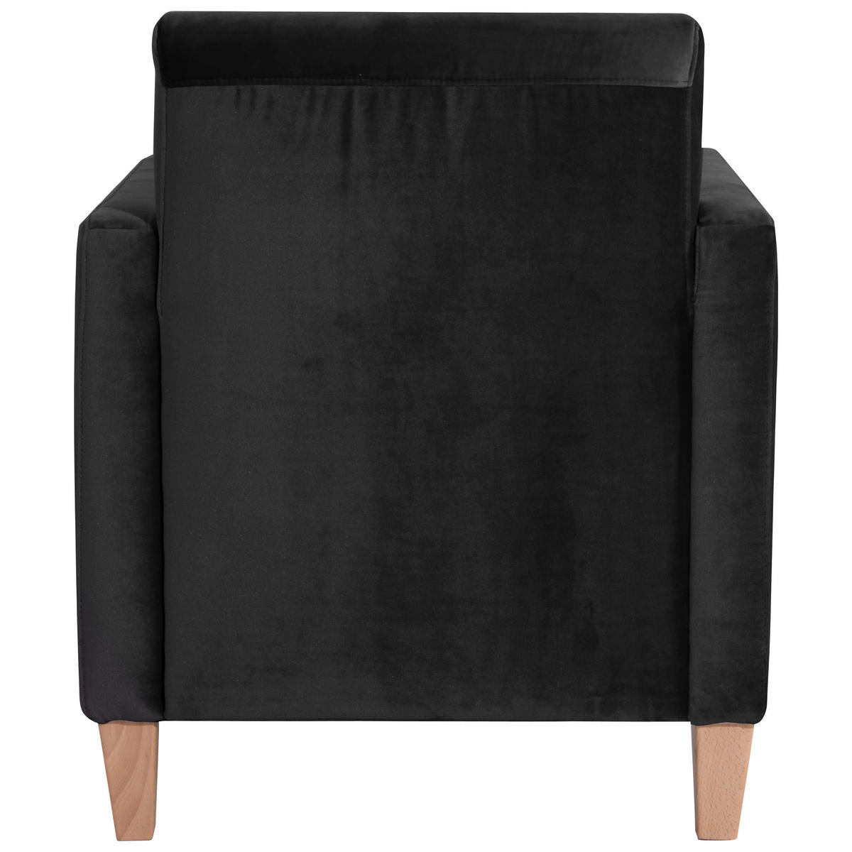 SESSEL Samt, Velours Schwarz    - Schwarz/Naturfarben, Design, Holz/Textil (71/81/70cm) - Max Winzer