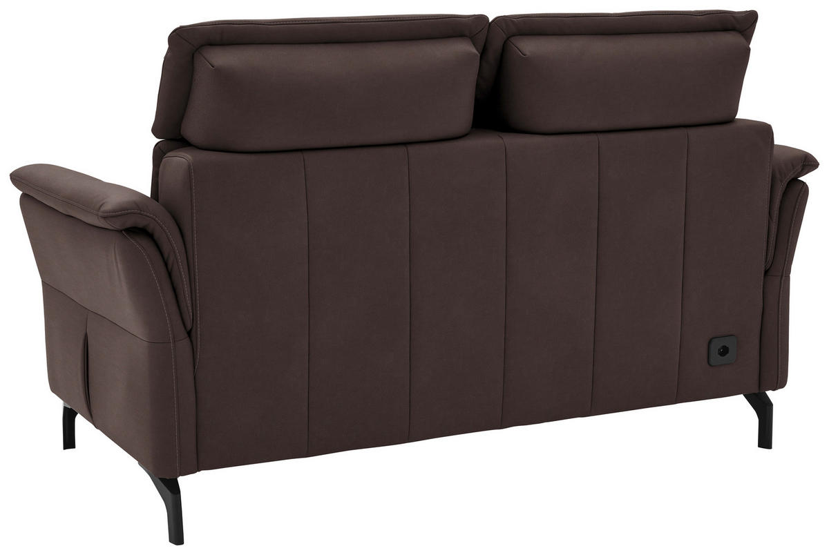 2-SITZER-SOFA in Echtleder Dunkelbraun  - Dunkelbraun/Schwarz, Konventionell, Leder/Metall (178/103/95cm) - Dieter Knoll