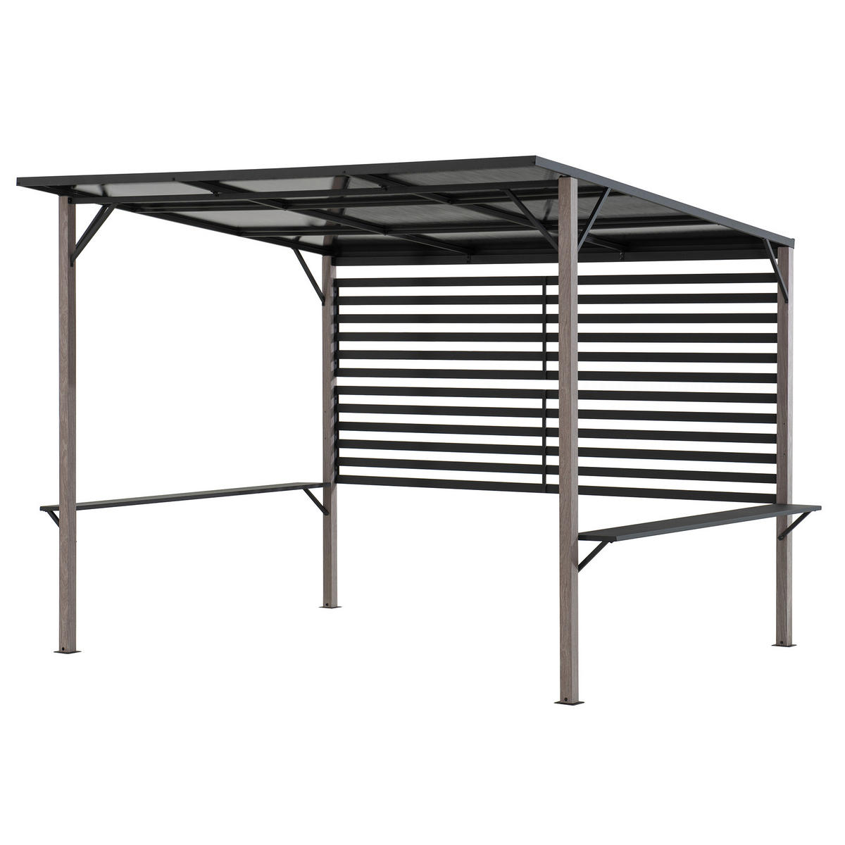 PERGOLA 282/227/252 cm Aluminium, Stahl  - Anthrazit/Grau, Basics, Metall (282/227/252cm) - Modante