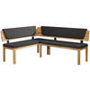 ECKBANK 155/195 cm Webstoff Schwarz, Eichefarben Eiche vollmassiv   - Eichefarben/Schwarz, KONVENTIONELL, Holz/Textil (155/195cm) - Linea Natura