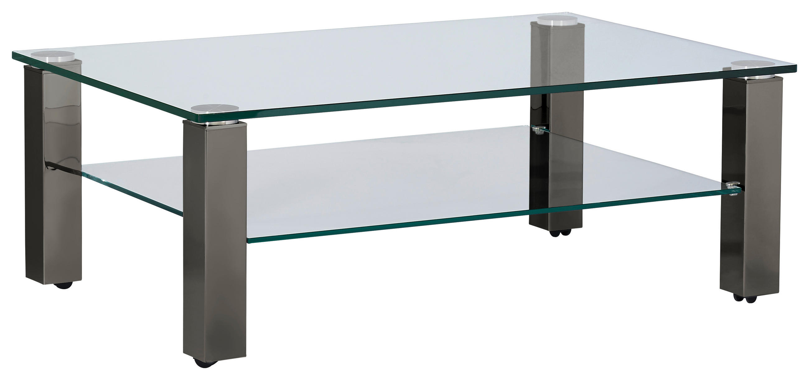 COUCHTISCH in Metall, Glas 110/70/42,5 cm  - Grau, Design, Glas/Kunststoff (110/70/42,5cm)