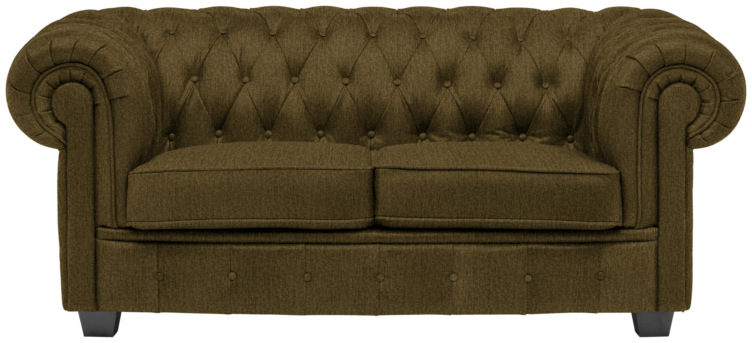 CHESTERFIELD SOFA kaki  - kaki/vendž, Lajfstajl, tekstil/drvo (180/76,5/96cm) - Landscape
