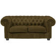 CHESTERFIELD-SOFA Webstoff Khaki  - Wengefarben/Khaki, LIFESTYLE, Holz/Textil (180/76,5/96cm) - Landscape