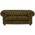 CHESTERFIELD-SOFA in Webstoff Khaki  - Wengefarben/Khaki, LIFESTYLE, Holz/Textil (180/76,5/96cm) - Landscape