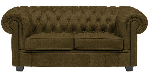 CHESTERFIELD-SOFA Webstoff Khaki  - Wengefarben/Khaki, LIFESTYLE, Holz/Textil (180/76,5/96cm) - Landscape