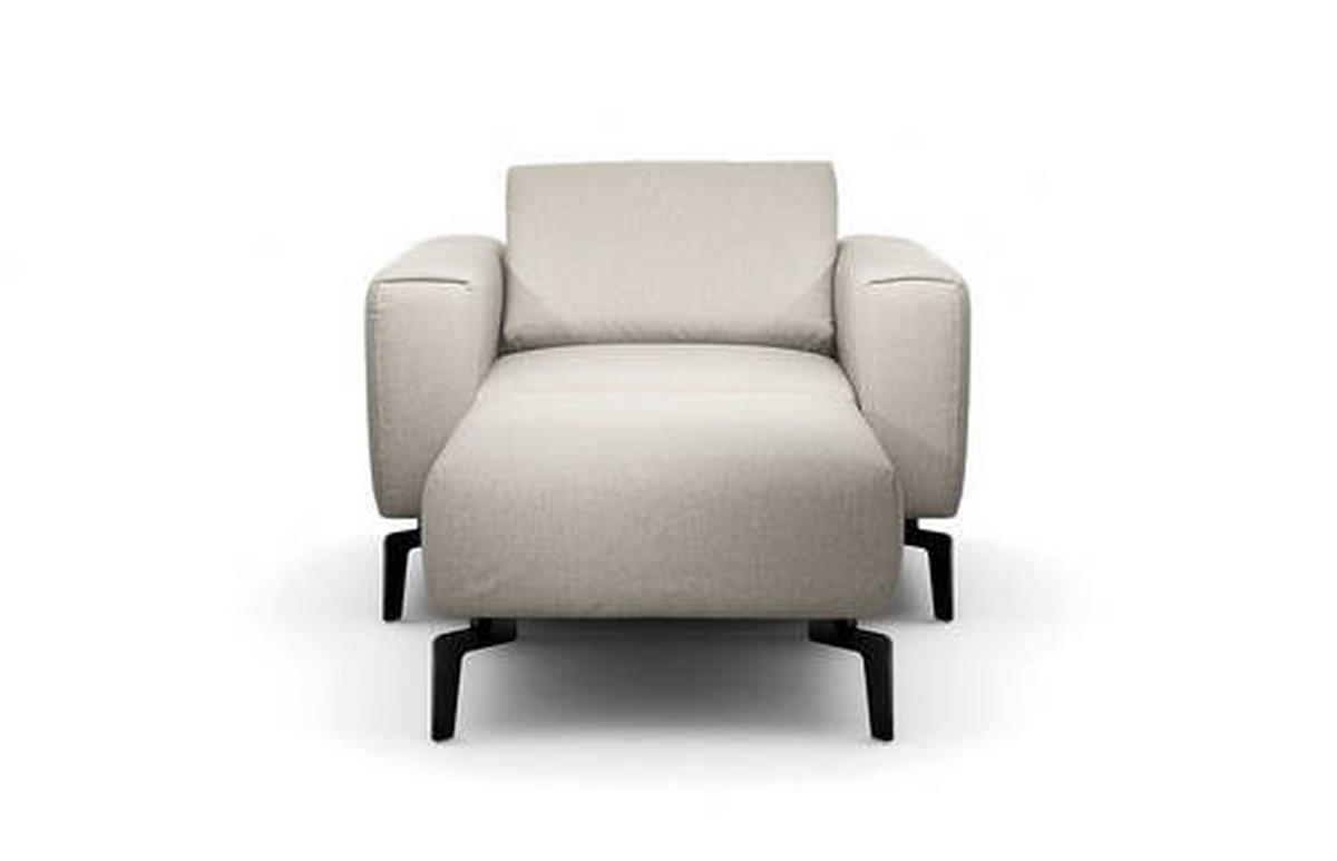 SESSELSET in Chenille Naturfarben  - Schwarz/Naturfarben, Design, Textil/Metall (110/85/86-94cm) - SENSOO