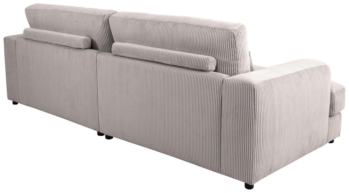 MEGASOFA Cord Grau  - Schwarz/Grau, MODERN, Kunststoff/Textil (260/85/112cm) - Lomoco