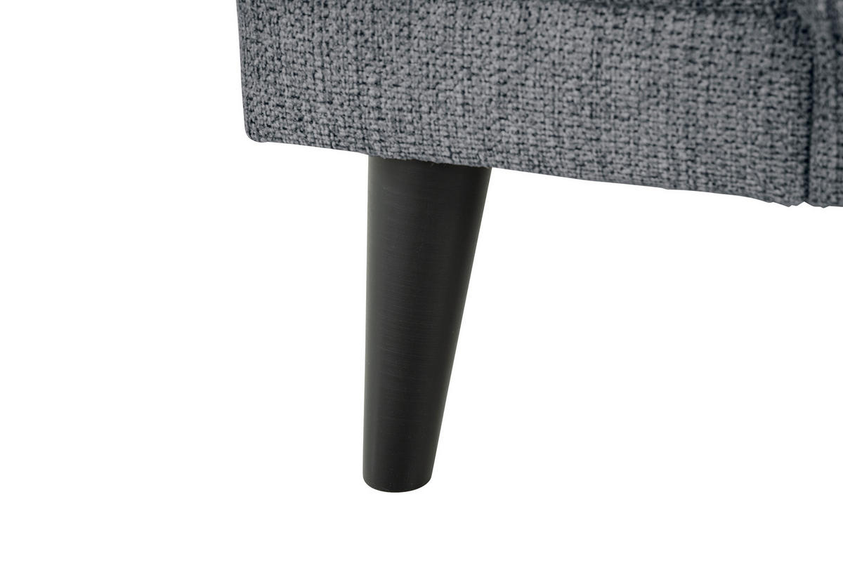3-SITZER-SOFA OSLO_LZ Webstoff Dunkelgrau  - Dunkelgrau/Schwarz, Design, Holz/Textil (218/77/93cm) - MID.YOU