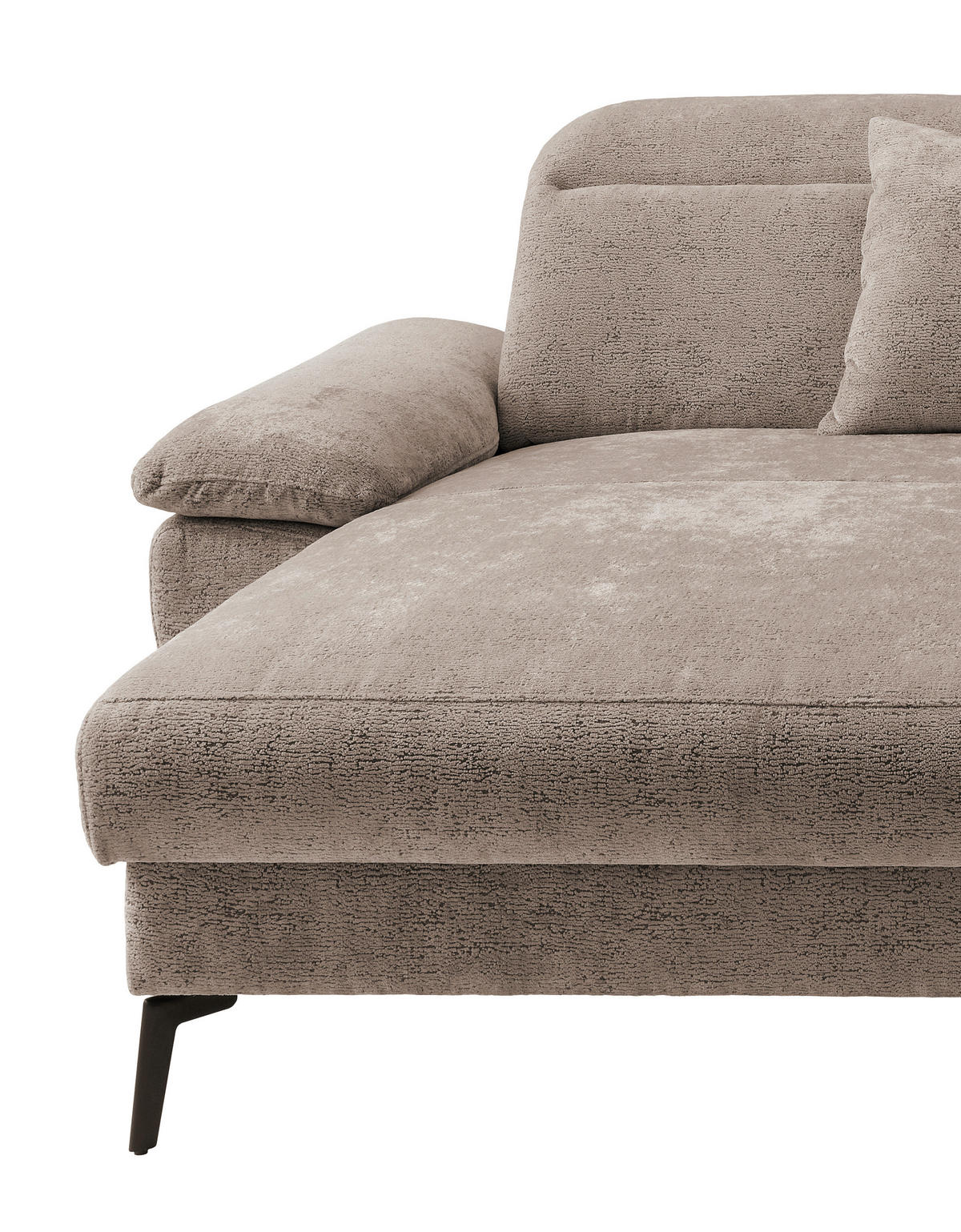 ECKSOFA CANCELLI in Struktur Braun  178/300 cm  - Schwarz/Braun, KONVENTIONELL, Textil/Metall (178/300cm) - Livetastic