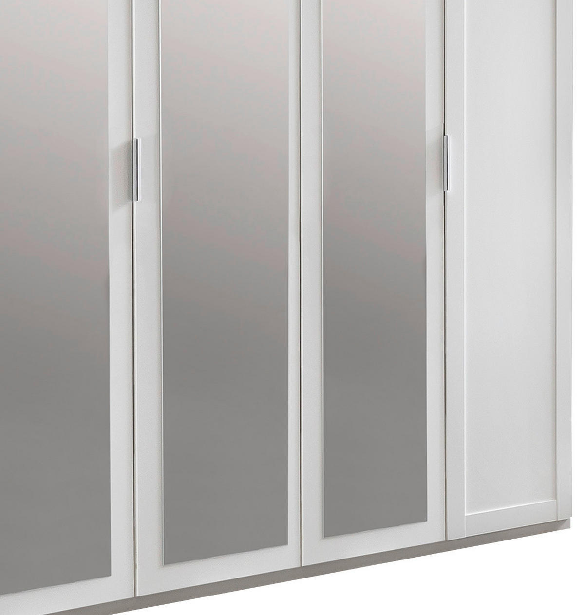 ŠATNÍ SKŘÍŇ SE ZRCADLEM, bílá, 225/210/58 cm - bílá/barvy stříbra, Konvenční, kompozitní dřevo/sklo (225/210/58cm) - MID.YOU