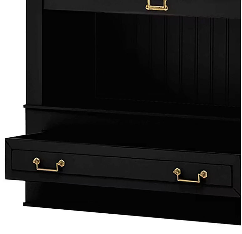 BÜCHERWAND Pinie massiv Schwarz  - Schwarz/Bronzefarben, LIFESTYLE, Holz/Metall (311/238,5/46,5cm) - Livetastic