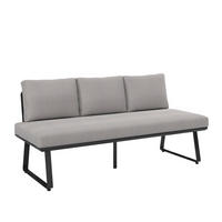 GARTENBANK 177/74,7/73,3 cm  in Schwarz, Hellgrau  - Hellgrau/Schwarz, Design, Textil/Metall (177/74,7/73,3cm) - Ambia Garden