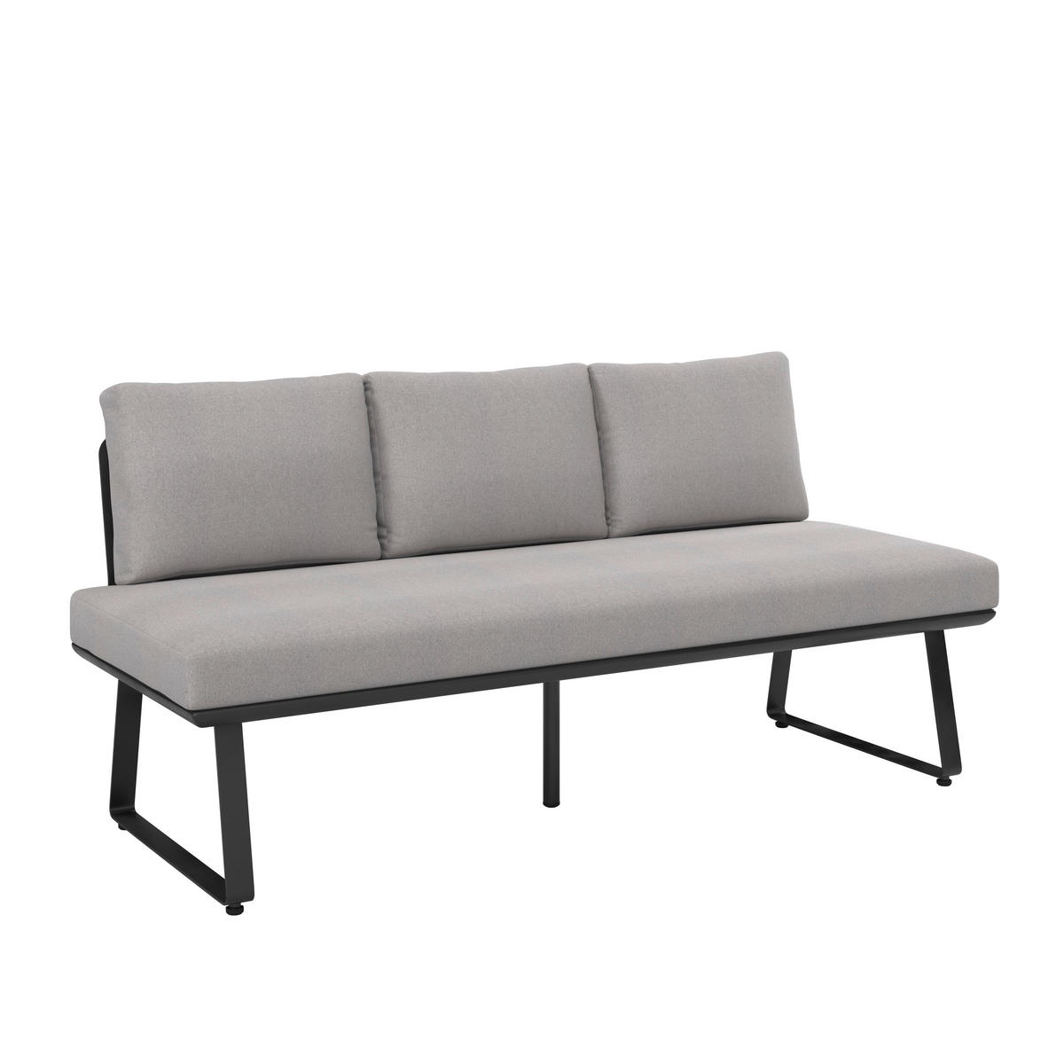 GARTENBANK 177/74,7/73,3 cm  in Schwarz, Hellgrau  - Hellgrau/Schwarz, Design, Textil/Metall (177/74,7/73,3cm) - Ambia Garden