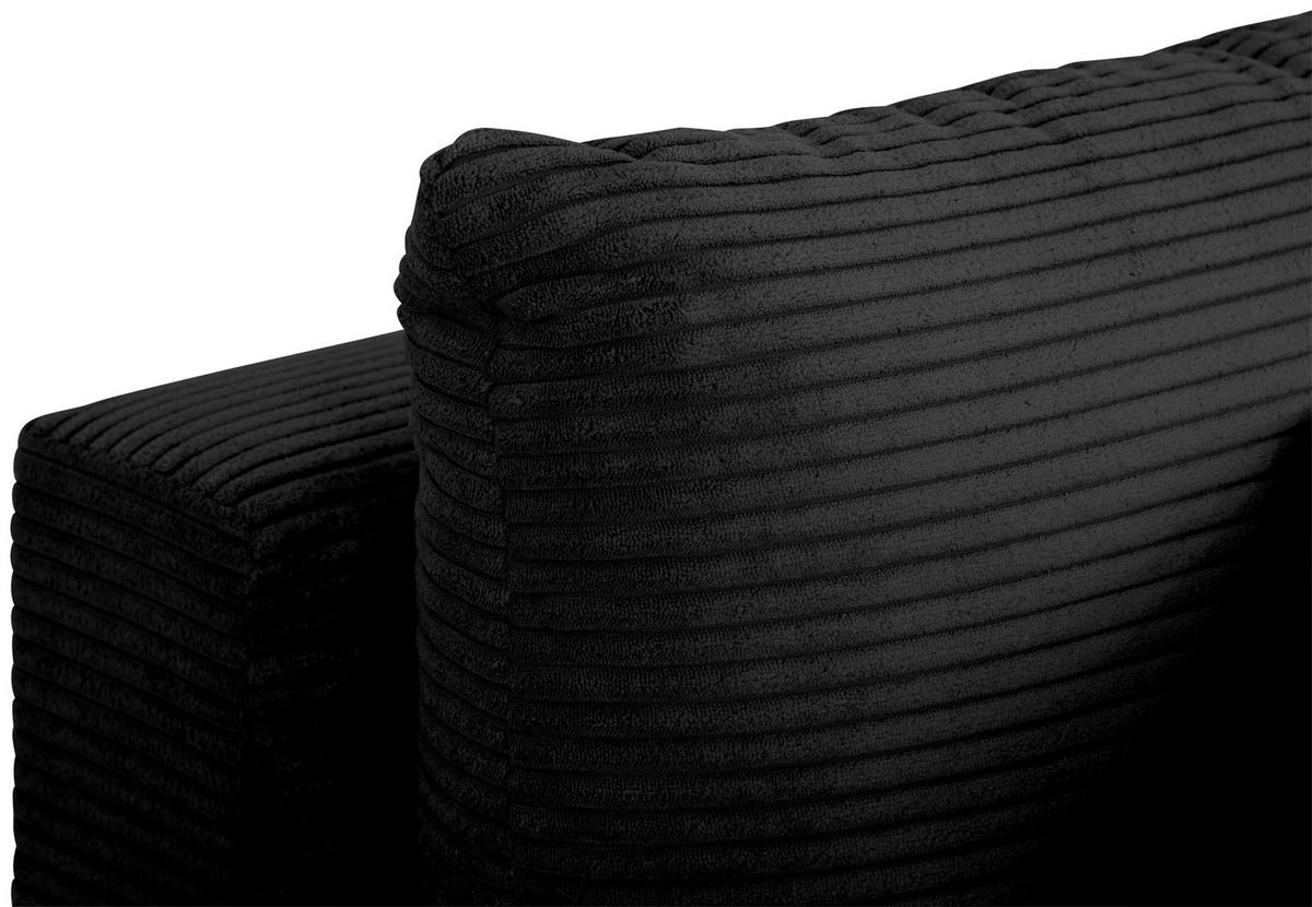 ECKSOFA in Cord Schwarz  - noir, Design, textile (250/151cm) - MID.YOU
