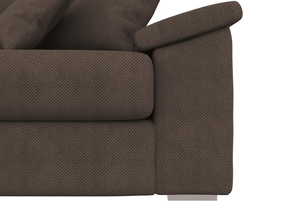 BIGSOFA TERMINI Velours, Webstoff Braun  - Beige/Naturfarben, Design, Holz/Textil (260/98/123cm) - MID.YOU