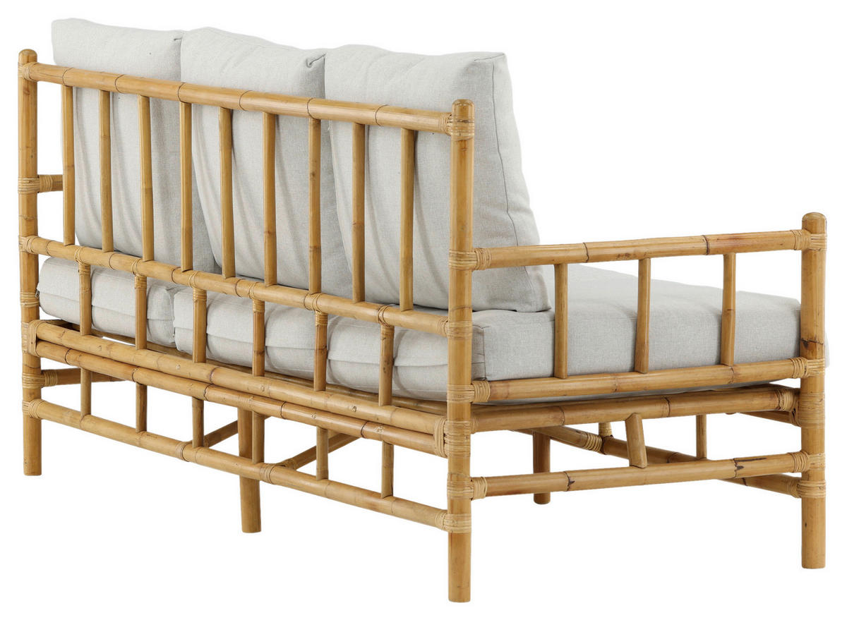 LOUNGESOFA 180/88/77 cm Bambus, Rattan  - Hellbraun/Creme, KONVENTIONELL, Holz/Textil (180/88/77cm) - Gardenson