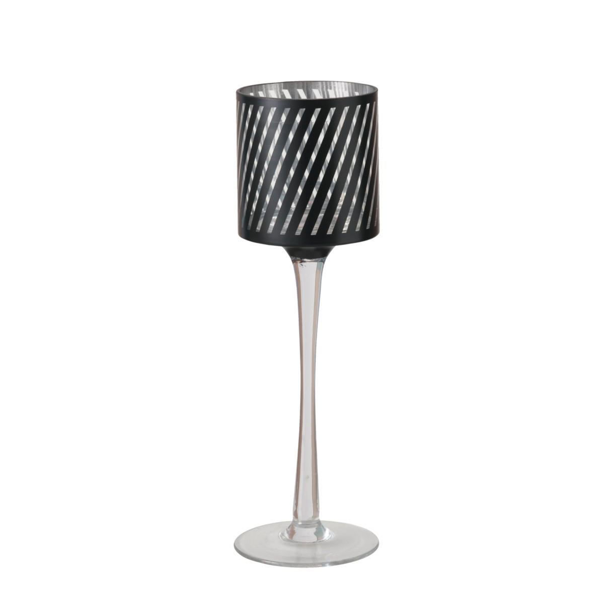 WINDLICHT - Silberfarben/Schwarz, KONVENTIONELL, Glas (9/30cm)